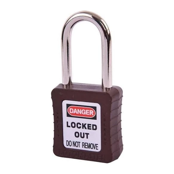 38mm Steel Shackle Safety Padlock — Brown