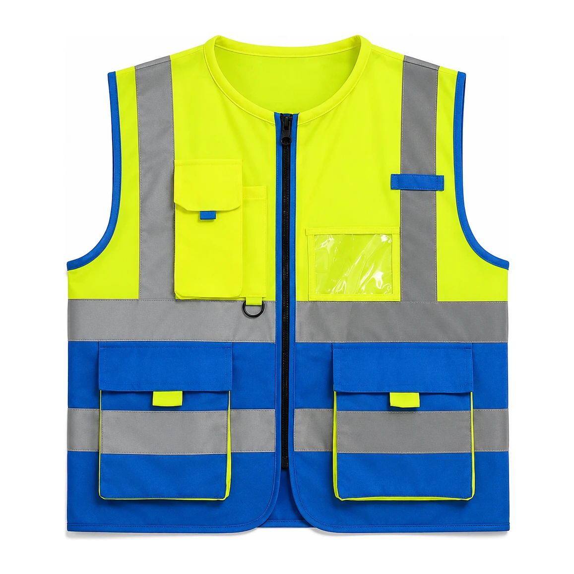 Hi-Vis Safety Vest Round neck Vest Neon/Blue