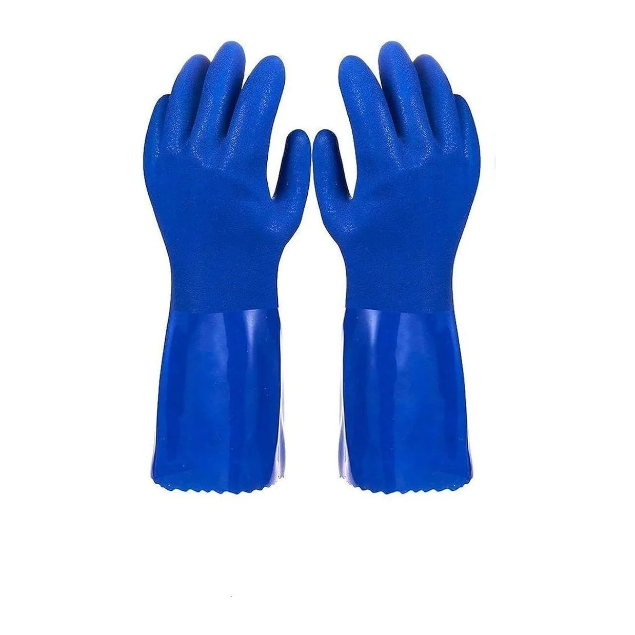 Blue PVC Chemical Gloves